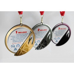 Medal szklano metalowy