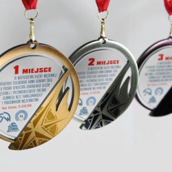 Medal szklano metalowy