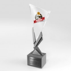 Puchar sportowy szklano metalowy