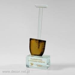 Glass statuette Shovel - Fusing - Glass awards