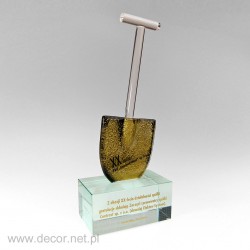 Glass statuette Shovel - Fusing - Glass awards