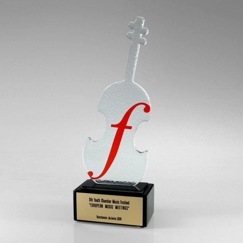 Glass statuette Violin - Fusing - Glass awards