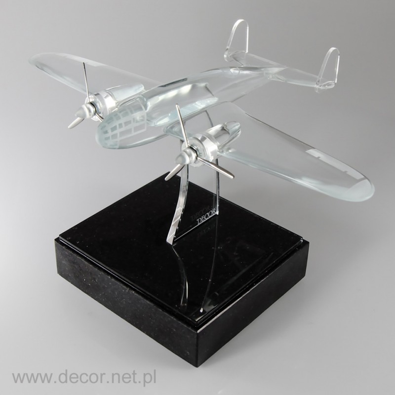 Miniatura szklana Samolot PZL 37 ŁOŚ