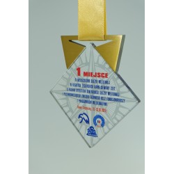 Medal szklano metalowy