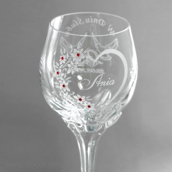 Wedding glasses "KROKUS" 2 pcs. with engraving and cubic zirconia