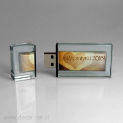 Pendrive szklany na walentynki