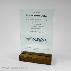 Glass diploma on a wooden...