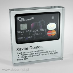 Paperweights with a credit card