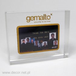 A display with a credit card