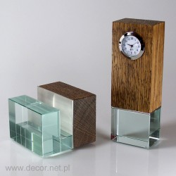 Set of card holder and desk watch