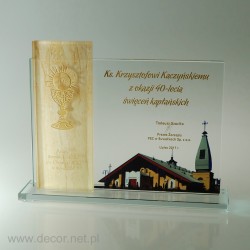 A glass diploma, a souvenir...